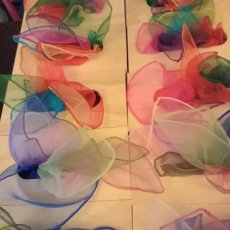 Organza sjaal regenboog  6 stuks